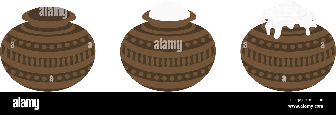 Decorazioni vettoriali semplici per Pongal, Diwali, Temple, matrimoni e festival indiani Illustrazione Vettoriale