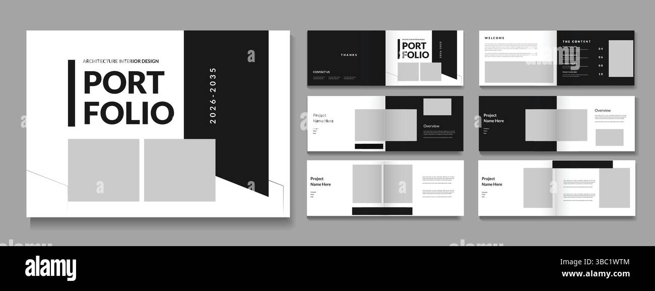 Layout del modello di progettazione del portfolio Landscape Architecture Illustrazione Vettoriale
