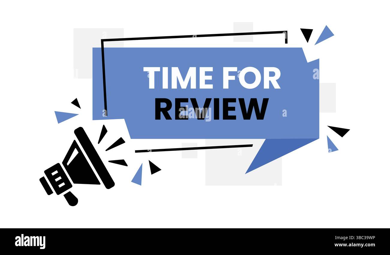 Tempo per la visualizzazione grafica dell'annuncio di revisione Illustrazione Vettoriale