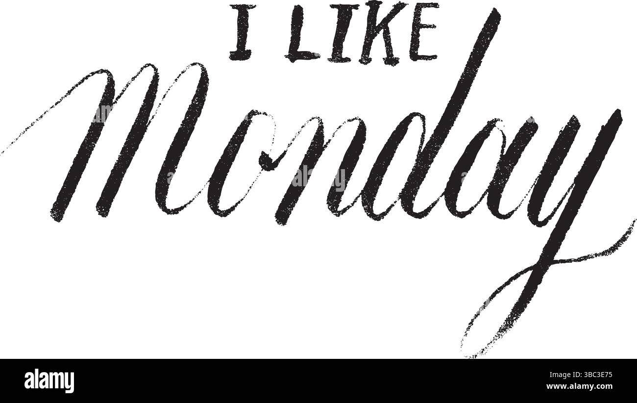 MI PIACE IL testo in difficoltà DEL LUNEDÌ Illustrazione Vettoriale