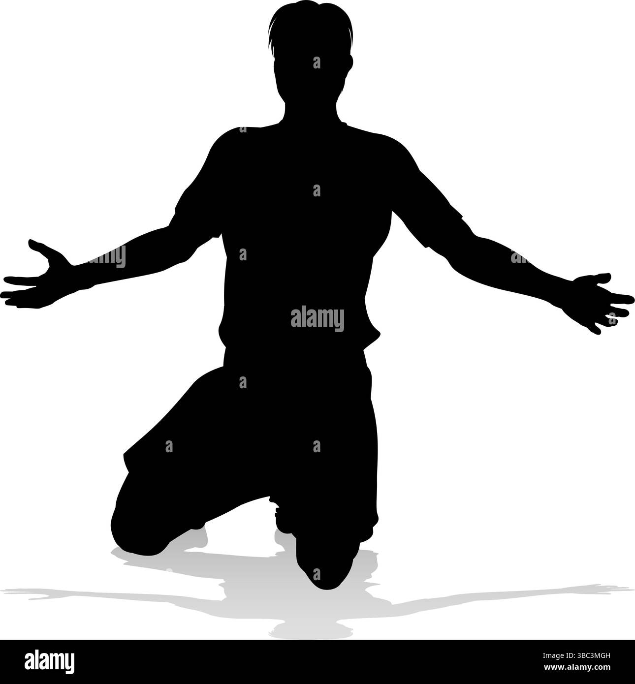 Calcio giocatore di calcio uomo silhouette maschile Illustrazione Vettoriale