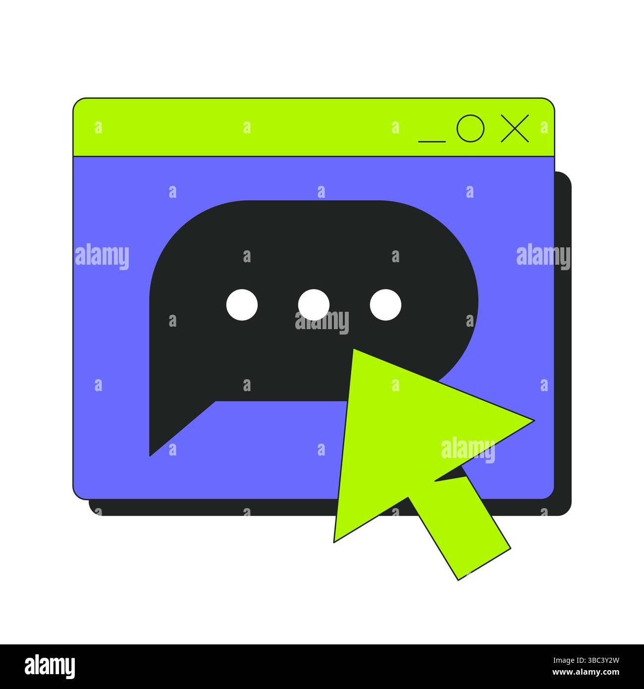 Illustrazione dell'interfaccia utente di inserimento 2D della messaggistica online Illustrazione Vettoriale