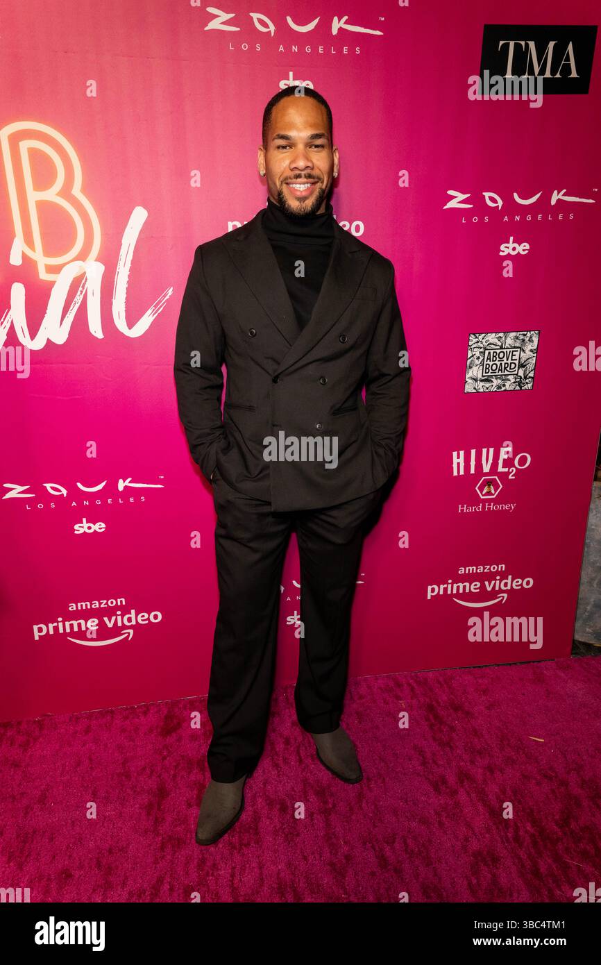 Los Angeles, Stati Uniti. 17 maggio 2025. L'attore Nzubechukwu "grande" Ezihie partecipa alla festa VIP per la serie "Crazy Celeb Social" di Amazon prime a Zouk LA, Los Angeles, CA, 17 maggio 2025 crediti: Eugene Powers/Alamy Live News Foto Stock