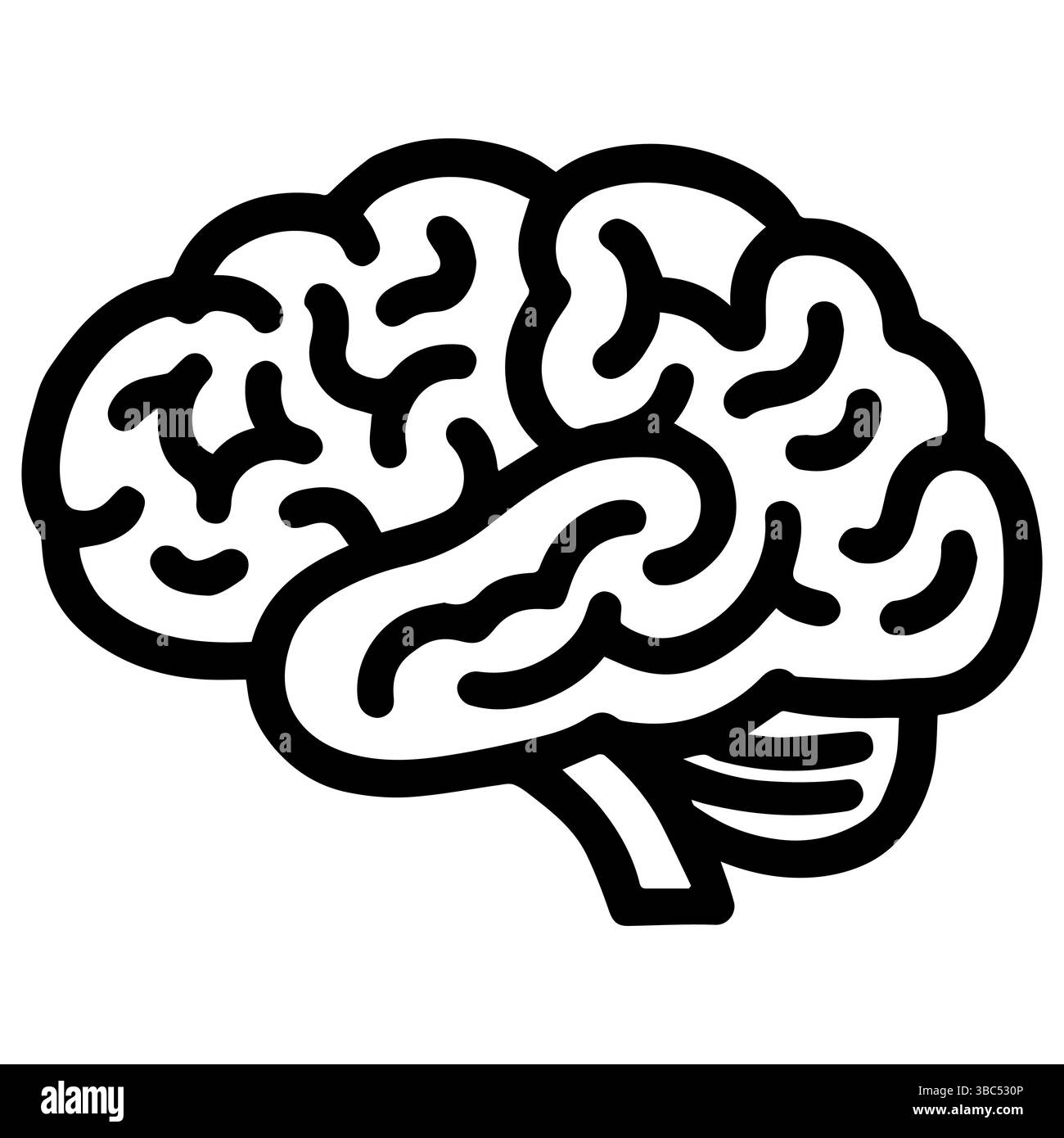 Sagoma del cervello umano semplice illustrazione su sfondo bianco Illustrazione Vettoriale