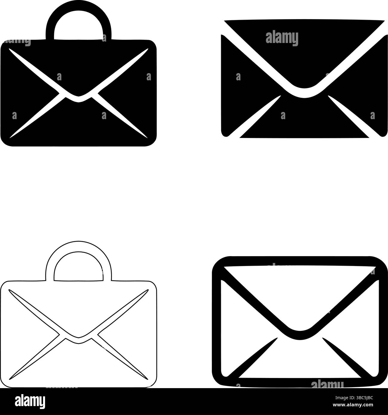 Icona busta nera semplice/e-mail: Grafica vettoriale Illustrazione Vettoriale