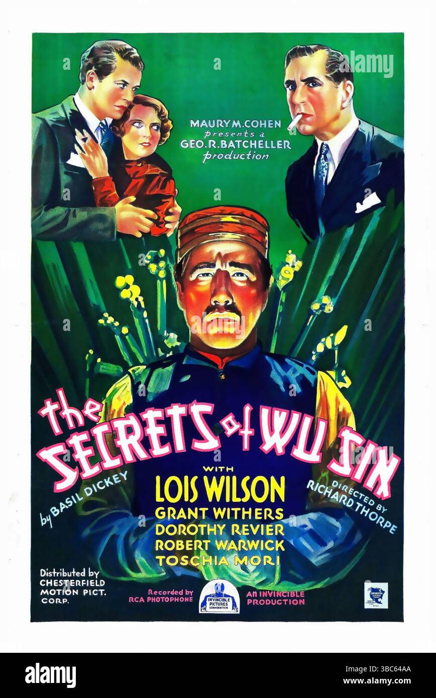 Poster del 1932 per il film americano pre-Code "i segreti di Wu sin" diretto da Richard Thorpe Foto Stock