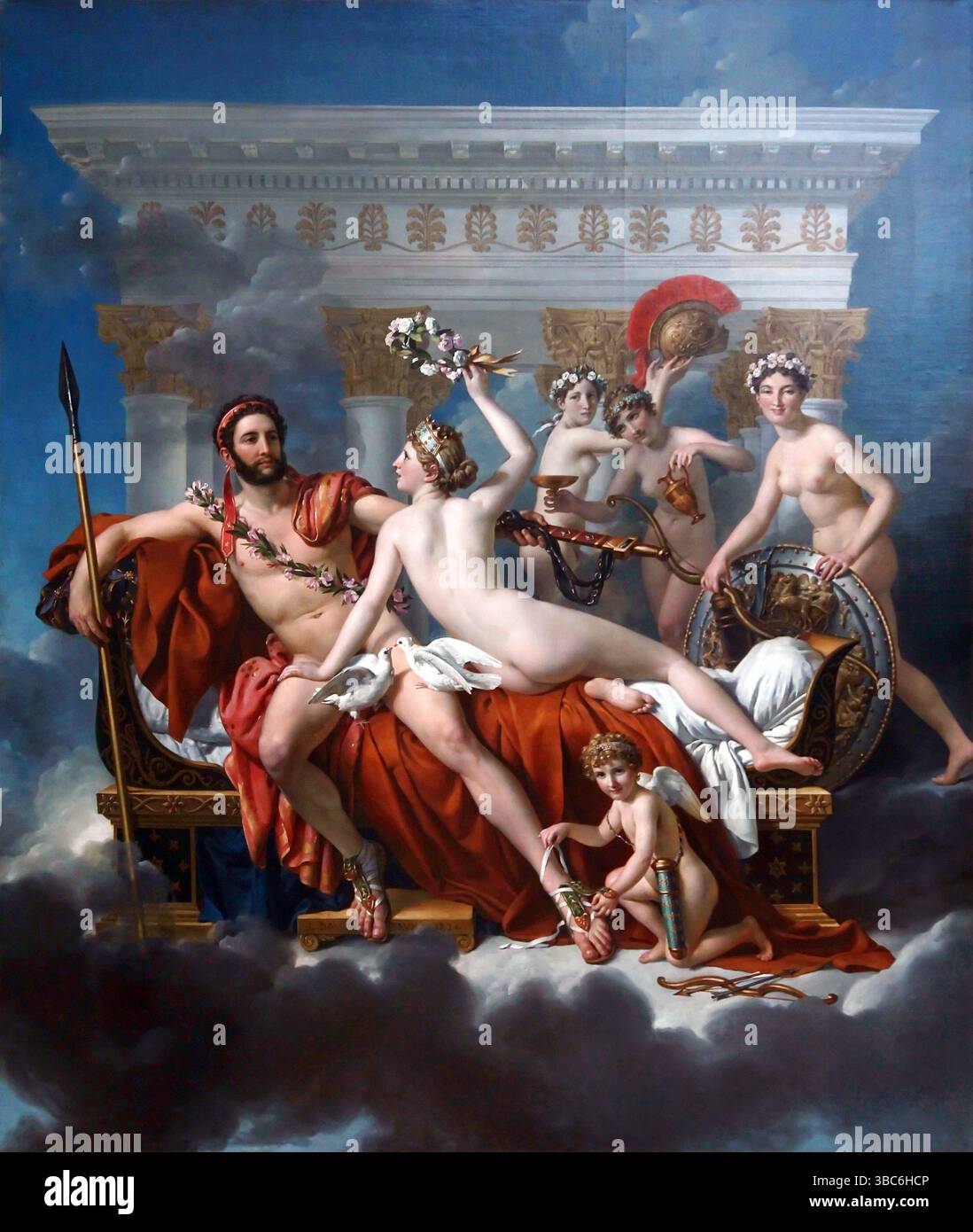 Marte disarmato da Venere, dipinto di Jacques-Louis David Foto Stock