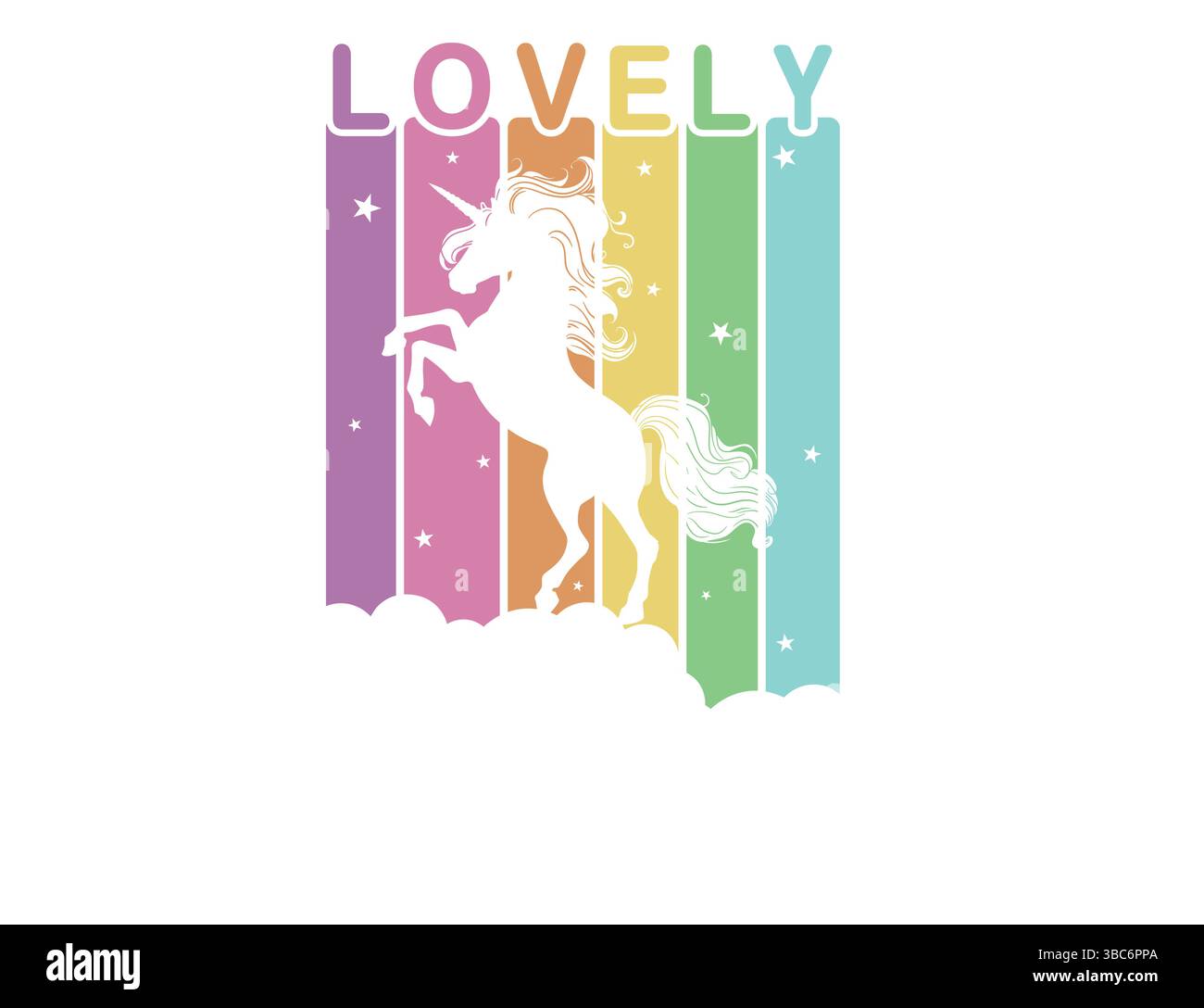 Silhouette colorata di unicorno Illustrazione Vettoriale