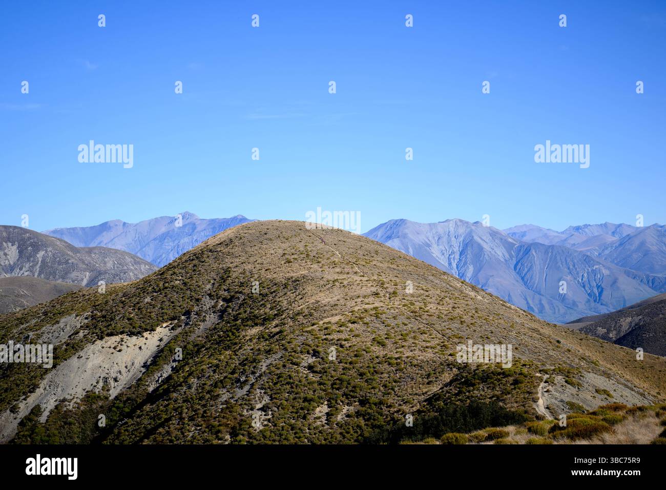 270425 KAI SCHWOERER Vista generale del picco del Trig M nel Korowai/Torlesse Tussocklands Park vicino Springfield, nuova Zelanda. 270425-CPL-Trig-01 Foto Stock