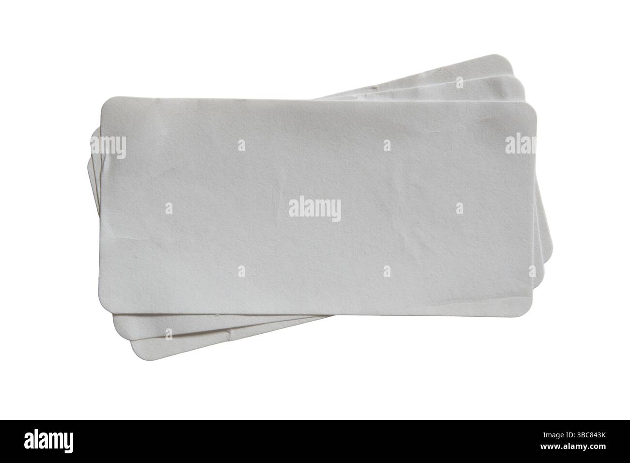 3 strati di etichetta adesiva su sfondo bianco con percorso di ritaglio Foto Stock