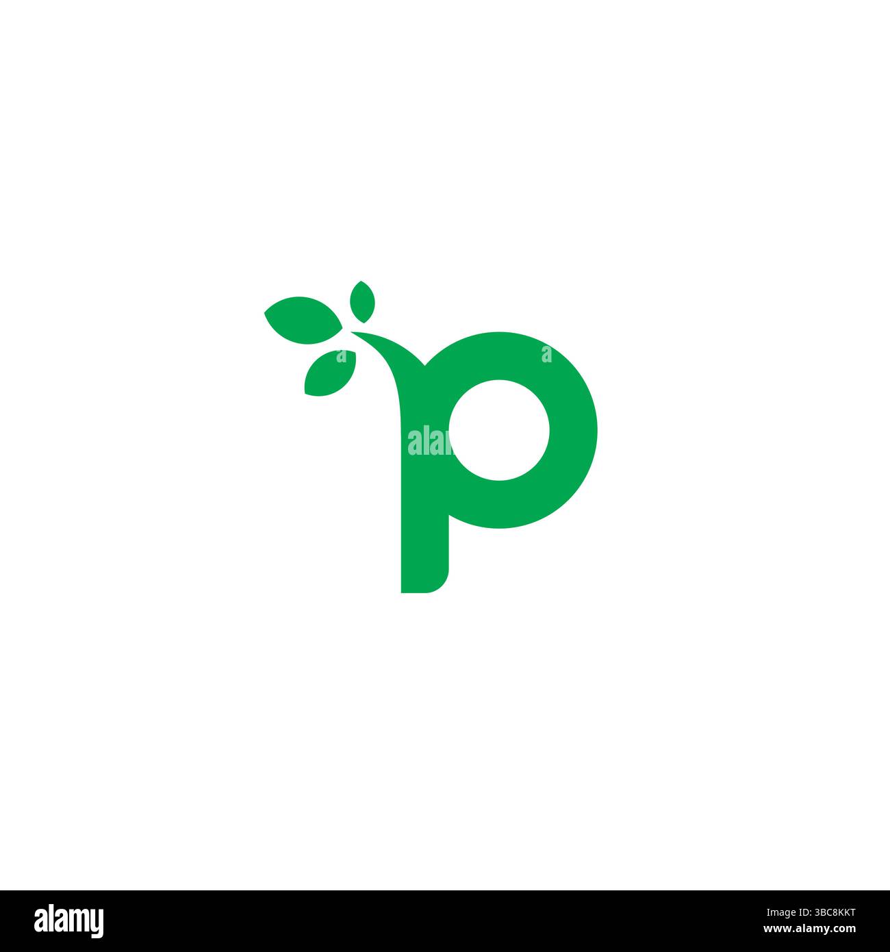 Logo Letter P Leaf Nature Illustrazione Vettoriale
