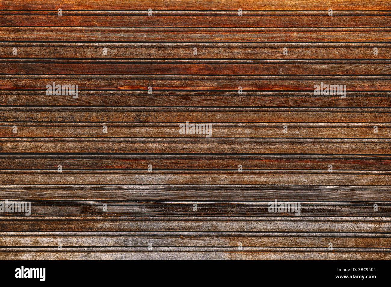 Consistenza di vecchie persiane in legno usurate come sfondo Foto Stock