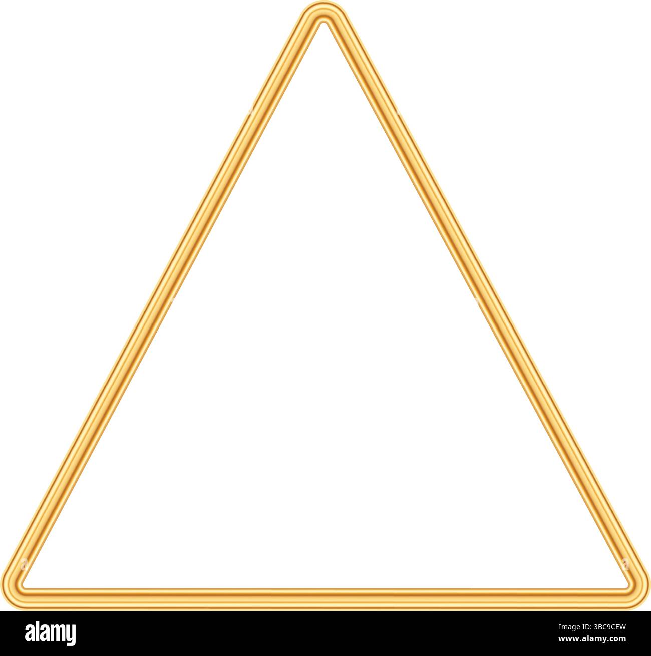 Cornice triangolare oro. Elegante triangolo, bordo per certificato, invito a nozze, biglietto d'auguri, poster. Elemento decorativo geometrico di lusso Illustrazione Vettoriale