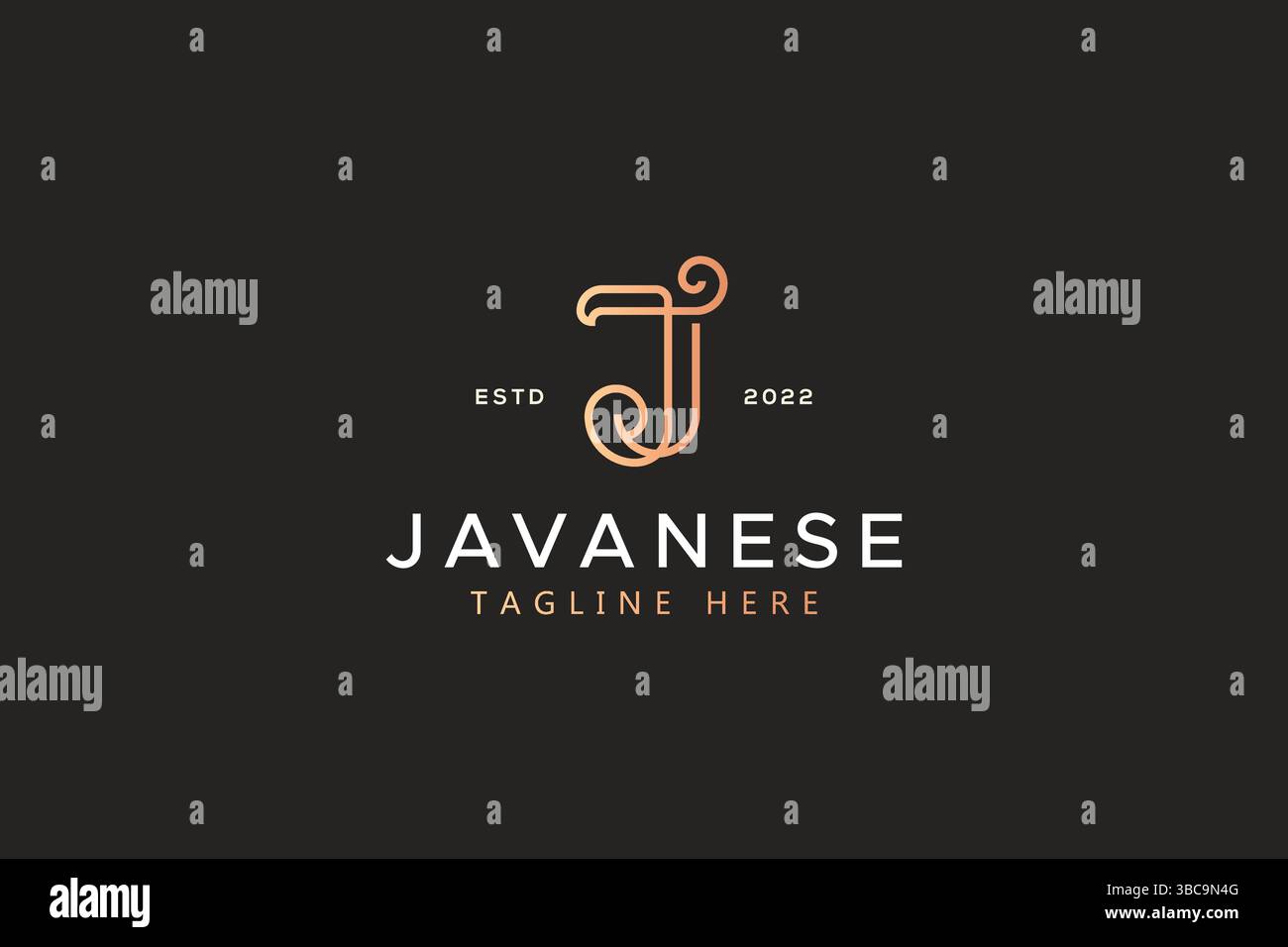 Logo Monogram Letter J Premium Illustrazione Vettoriale