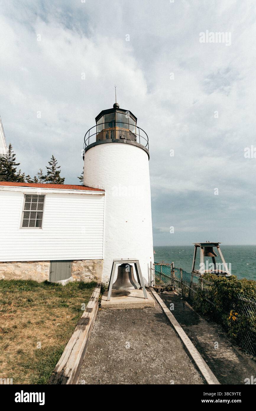 Faro di Bass Harbor Head Light Station, Tremont Foto Stock
