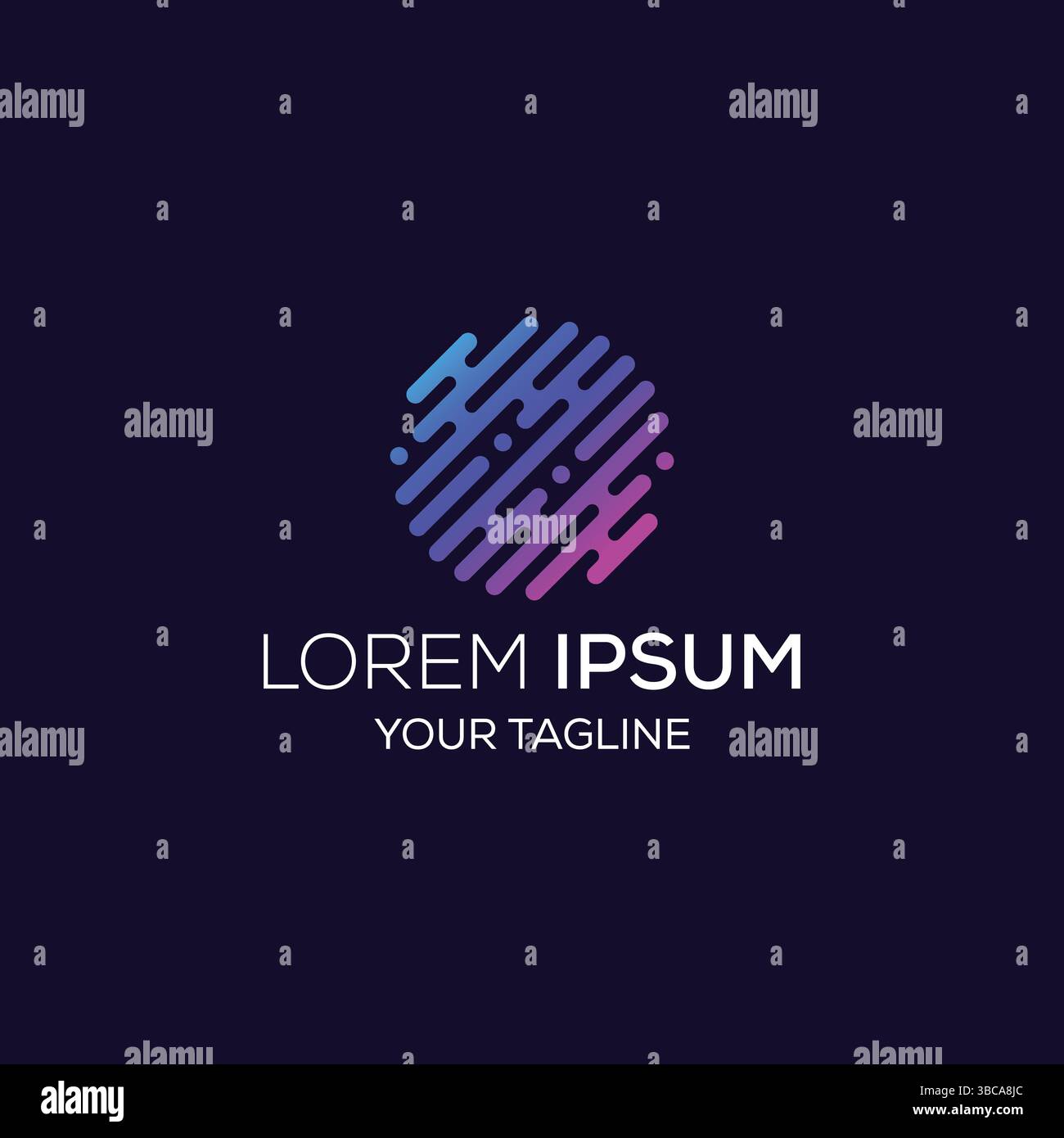 Pixel Connection Abstract Logo per Modern Business and Technology, Multimedia, Science Illustrazione Vettoriale