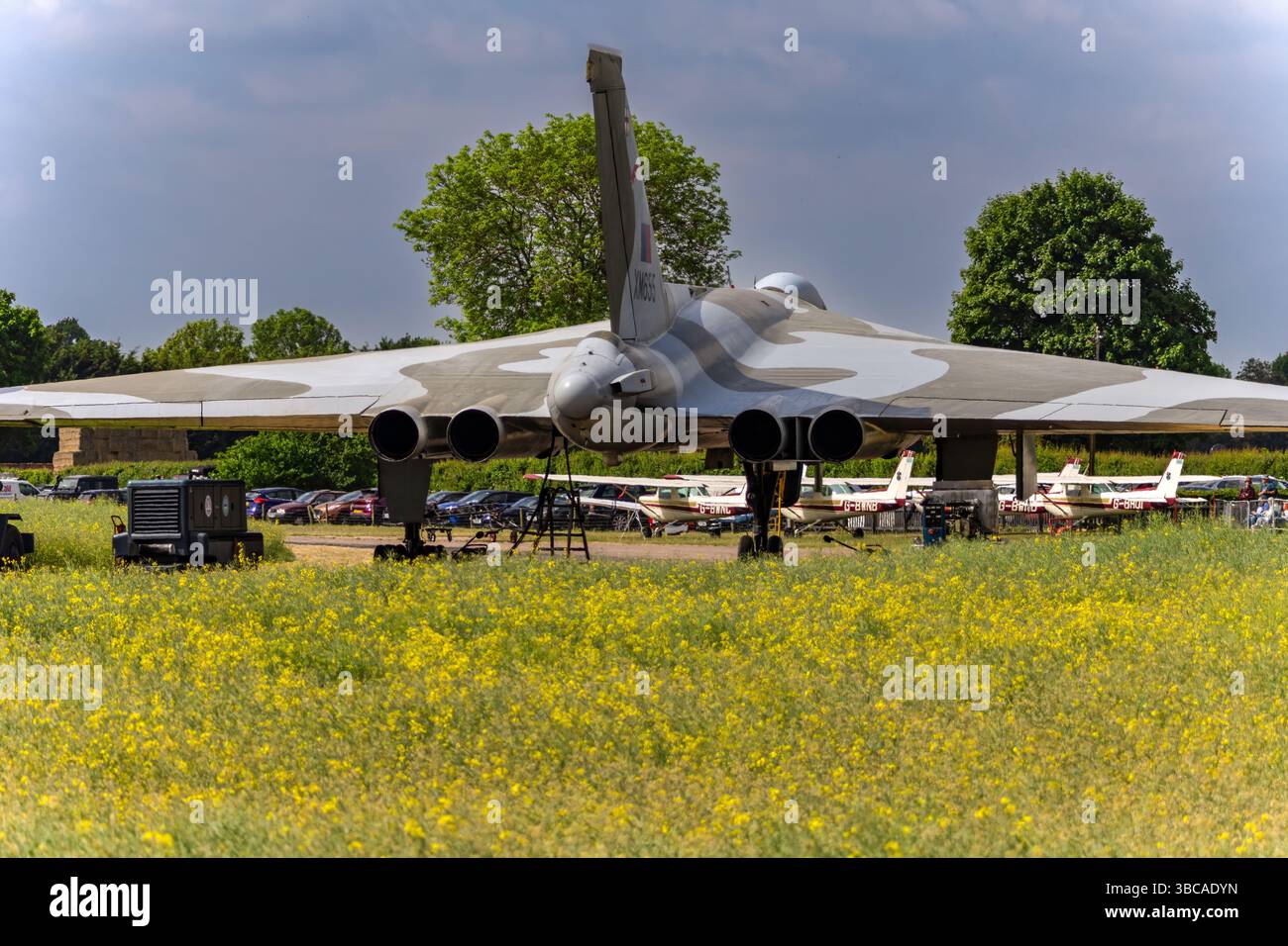 Avro Vulcan XM655 a Wellesbourne Mountford Foto Stock