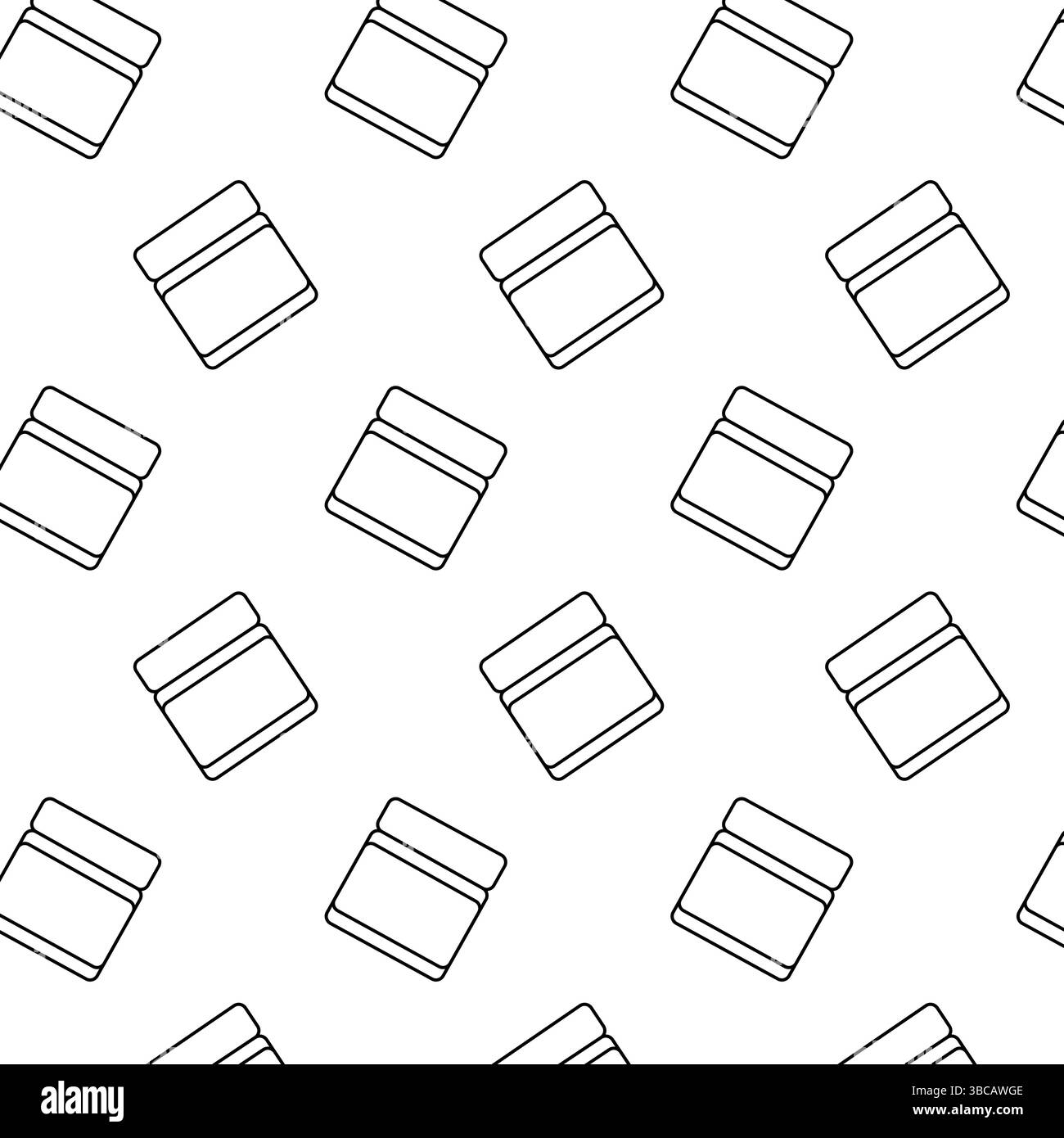 Vasetto panna senza cuciture. Illustrazione della linea grafica vettoriale. Trucco artistico cosmetico bianco e nero. Per poster, inviti alla festa, sfondo, annuncio, pr. Vendita Illustrazione Vettoriale