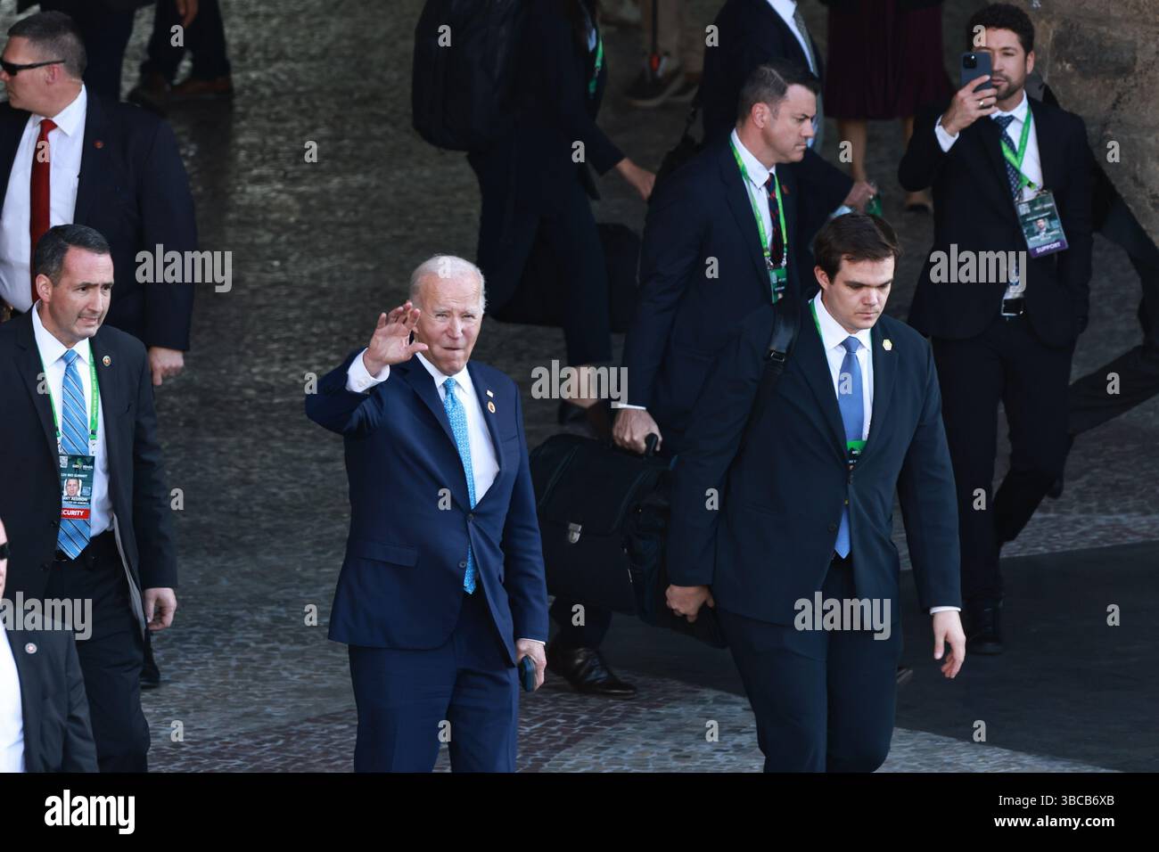 19 maggio 2025, Rio De Janeiro, Rio De Janeiro, Brasile: Rio de janeiro (rj), foto di joe biden/Cancer/president/Disease Ã¢â‚¬ del 18/11/2024, durante la riunione del g20 a rio de janeiro Ã¢â‚¬ in brasile. All'ex presidente degli stati uniti joe biden è stata diagnosticata una forma aggressiva di cancro alla prostata, ha detto il suo ufficio domenica (18). Secondo la dichiarazione, si tratta di un tumore con un punteggio di gleason di 9 (gruppo 5), già con metastasi ossea. Nonostante la sua gravità, la malattia è sensibile agli ormoni, che, secondo i medici, consente un trattamento considerato efficace. (Foto: Leco Viana/Thenews2 Foto Stock
