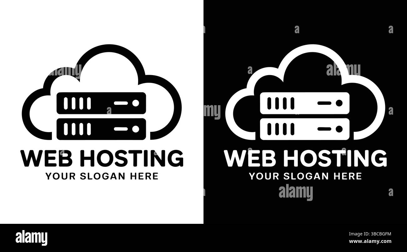 Un modello di logo versatile progettato per aziende di hosting, provider di servizi Web e aziende di tecnologia cloud. Dispone di un des moderno e di ispirazione tecnologica Illustrazione Vettoriale