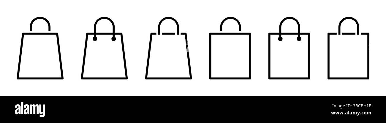 Set di icone della shopping bag design semplice Foto Stock