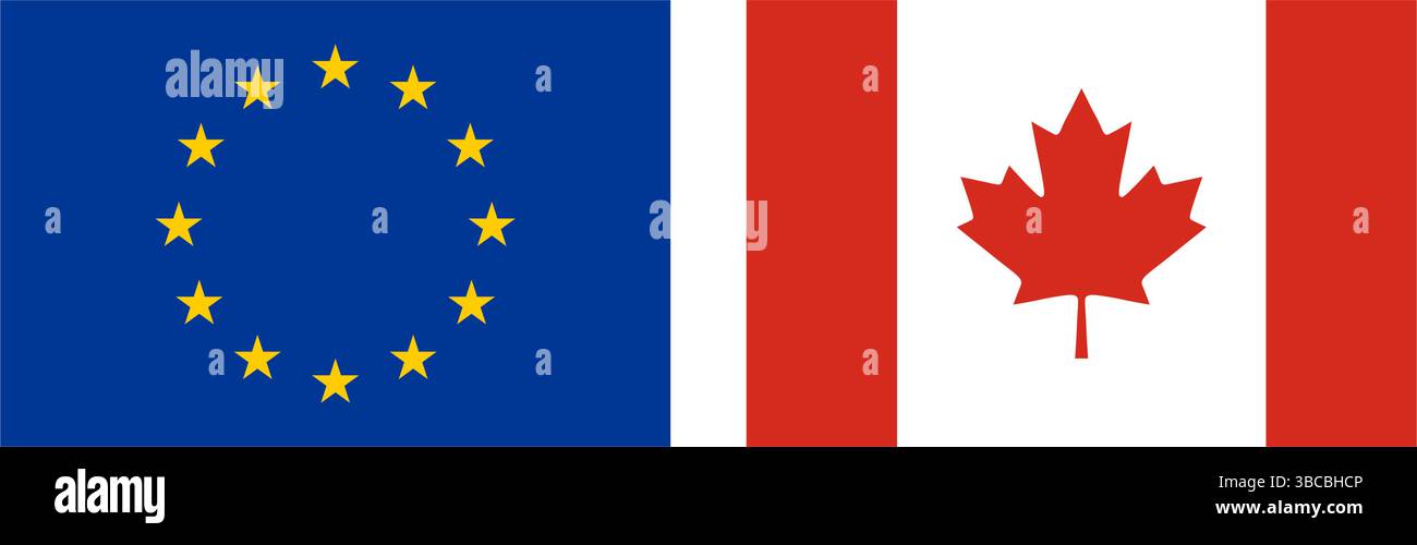 Il Canada e l'Unione europea fagano l'icona Illustrazione Vettoriale