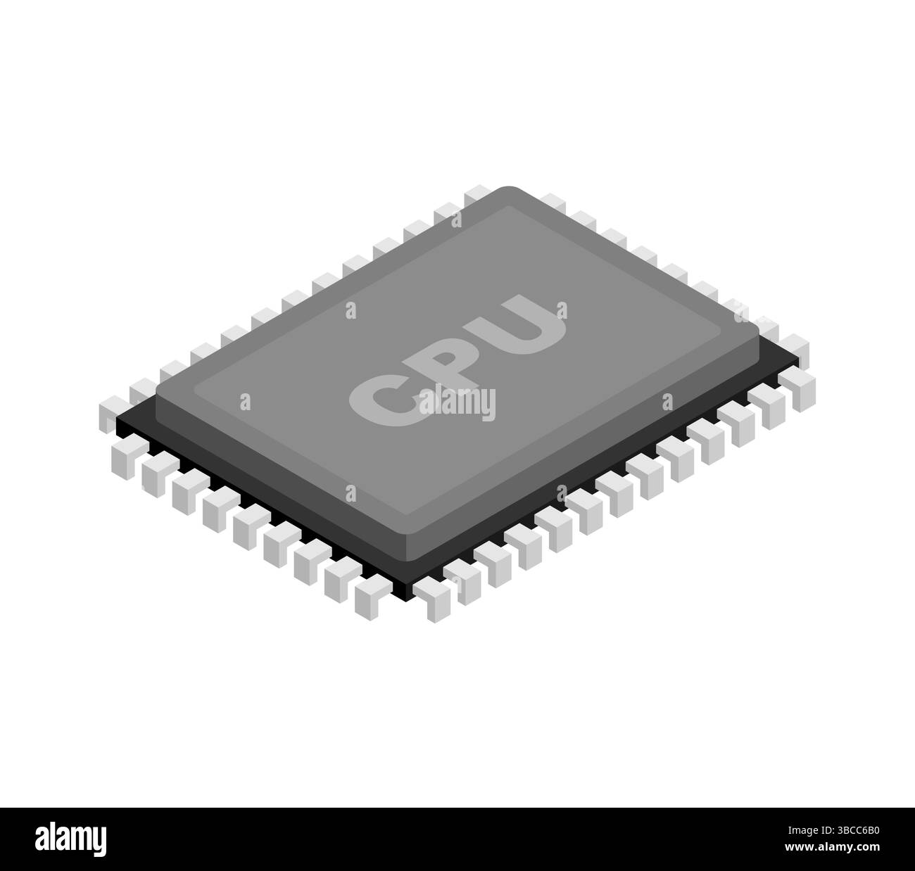 PC CPU. Processore isolato. Sistema di elaborazione centrale per computer Illustrazione Vettoriale