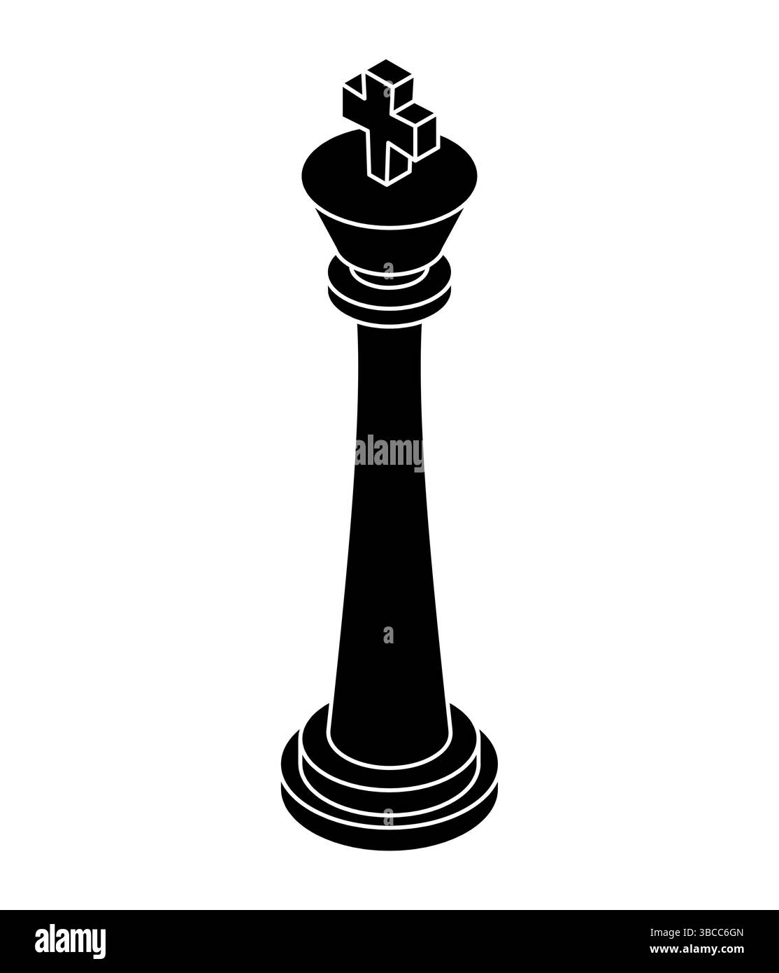Pezzo di scacchi del re isolato. Pezzo per giocare a scacchi Illustrazione Vettoriale