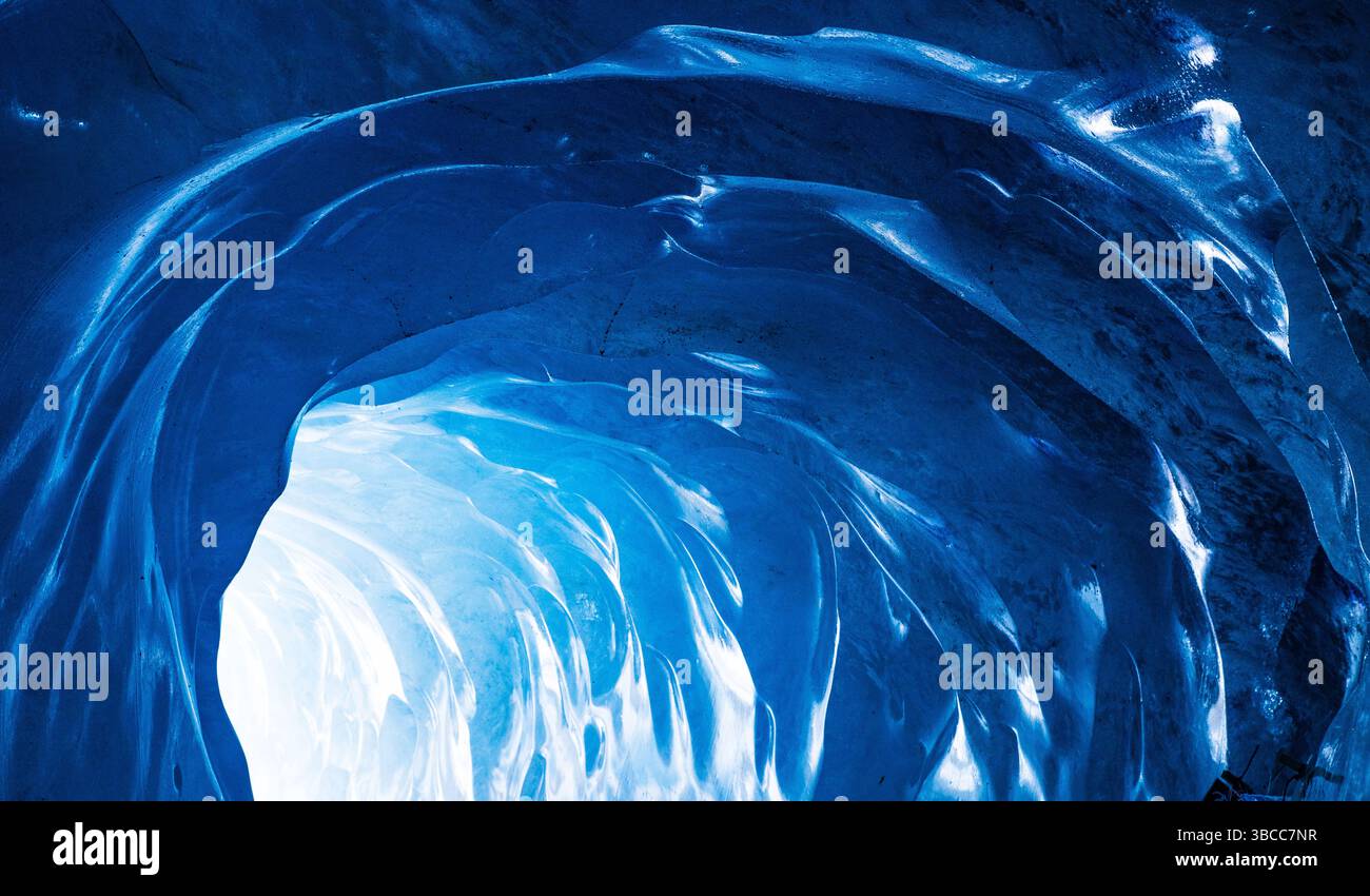 Sfondo Blue Ice Cave Foto Stock