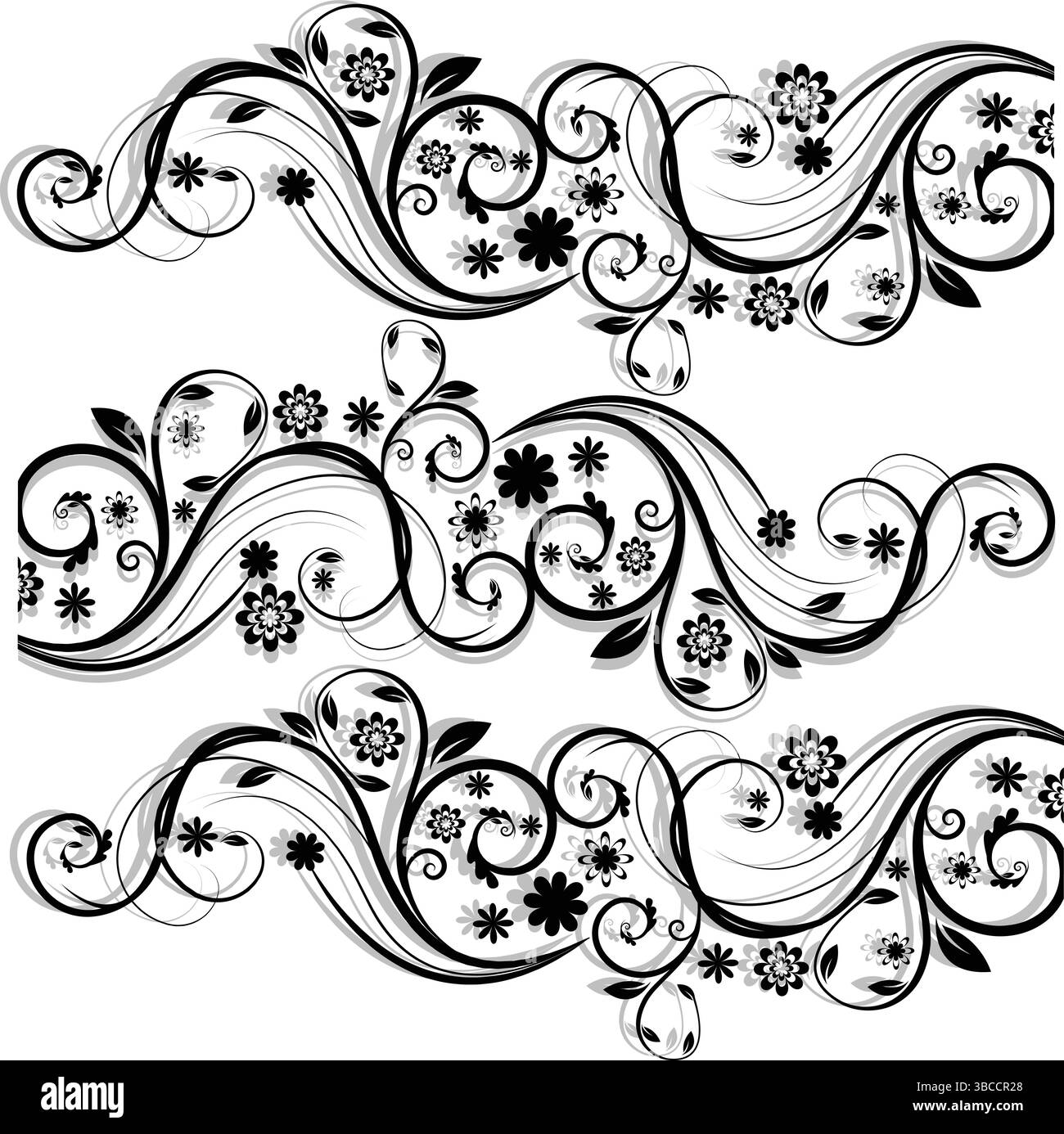Gli eleganti disegni floreali, mandala e motivi decorativi decorano il design digitale con un elegante motivo floreale e un elemento decorativo intricato Illustrazione Vettoriale