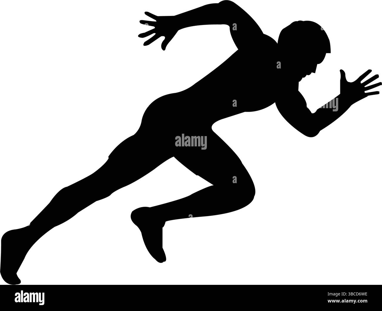 Icona vettoriale silhouette uomo running per jogging, sprinting e design di stile di vita sano. Illustrazione Vettoriale