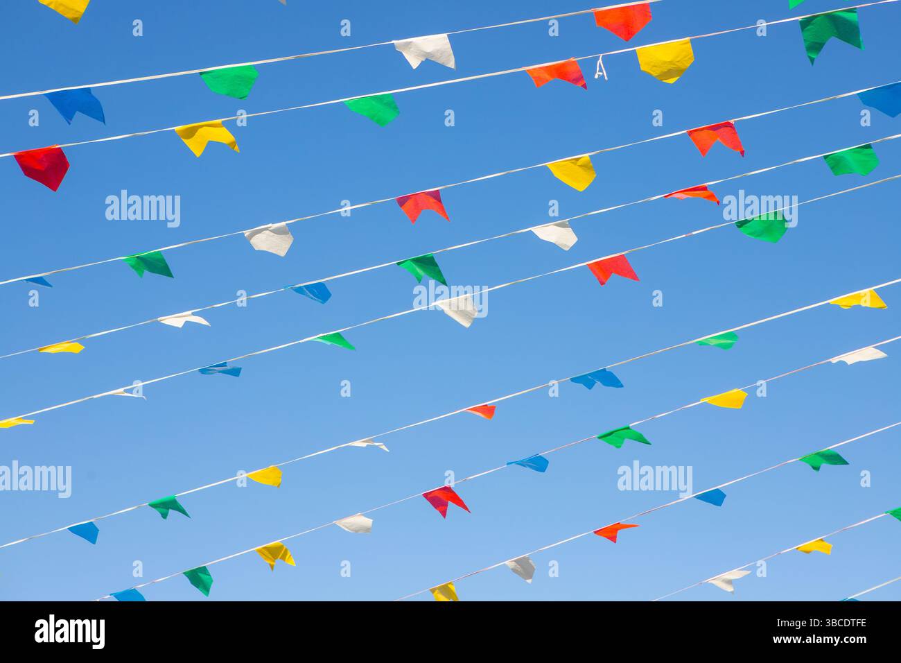 Bandiere decorative per il festival di giugno, un festival molto popolare a Rio de Janeiro, Brasile. Foto Stock