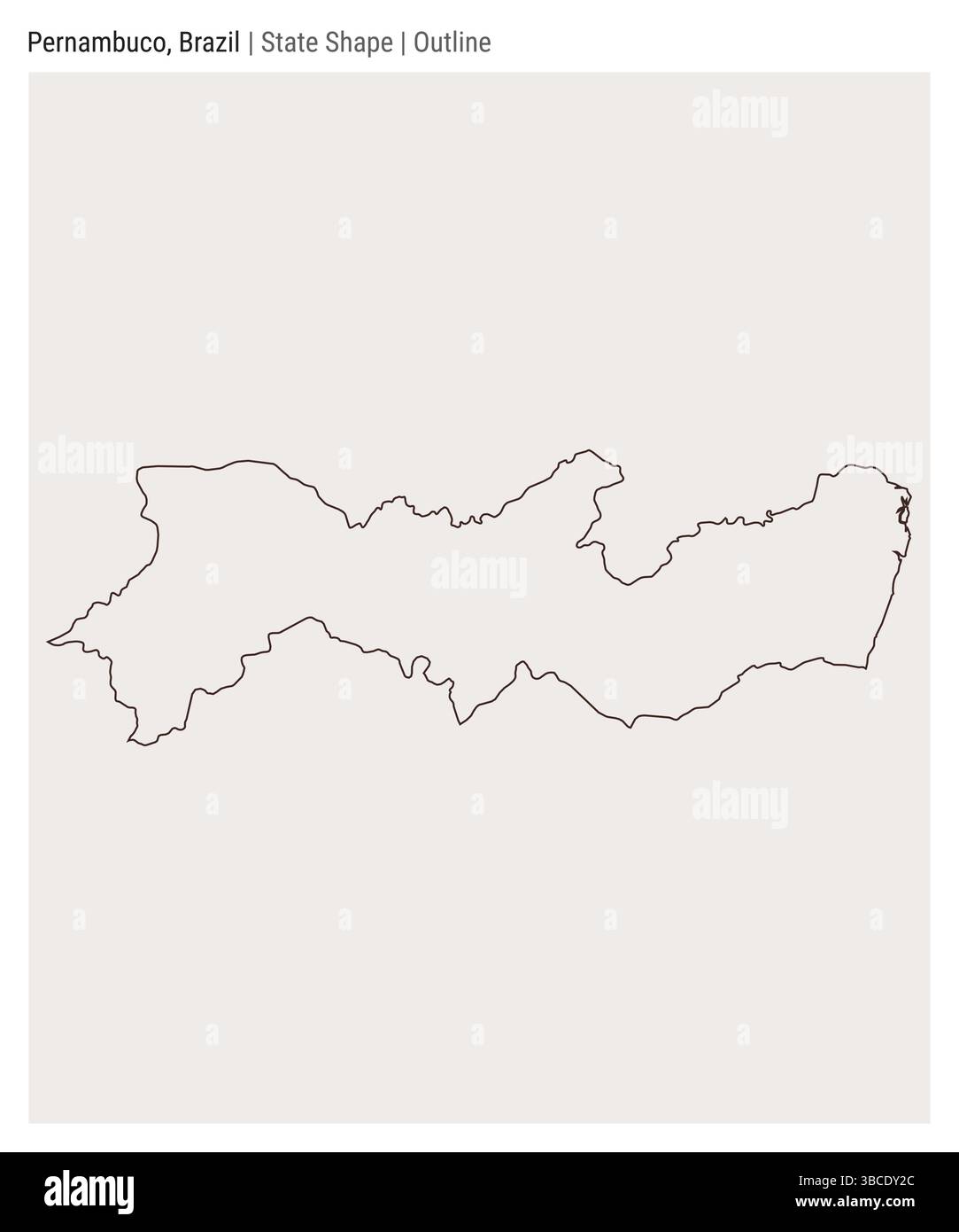 Pernambuco, Brasile. Semplice mappa vettoriale. Stato forma. Stile contorno. Confine di Pernambuco. Illustrazione vettoriale. Illustrazione Vettoriale