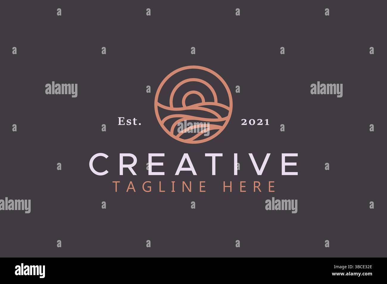 Logo delle illustrazioni Sun and Wave Illustrazione Vettoriale