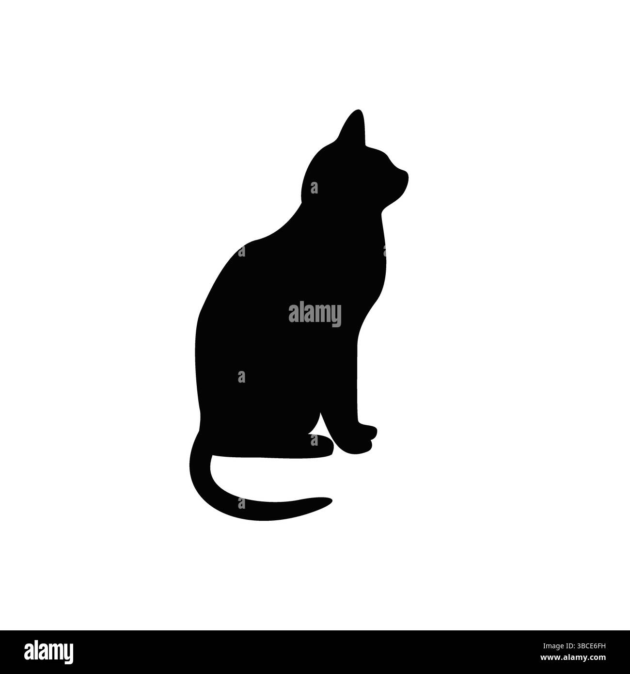 Icona della silhouette Cat realizzata a mano isolata su sfondo bianco Illustrazione Vettoriale