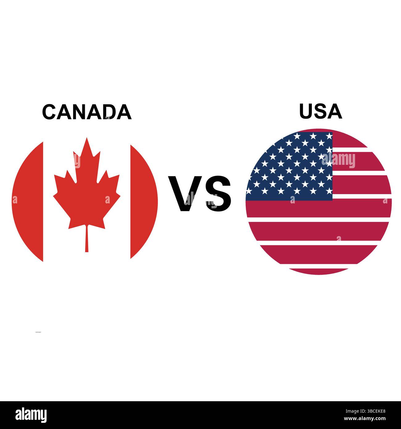USA vs Canada National Symbols Vector – iconica illustrazione della rivale dei paesi vicini Illustrazione Vettoriale