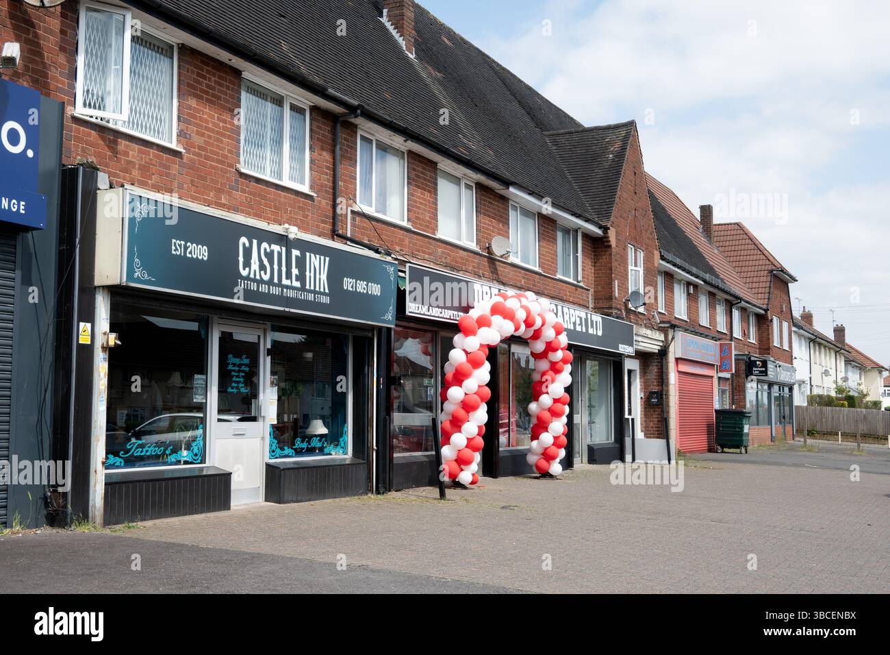 Negozi a Beckbury Road, Weoley Castle, Birmingham, West Midlands, Inghilterra, REGNO UNITO Foto Stock