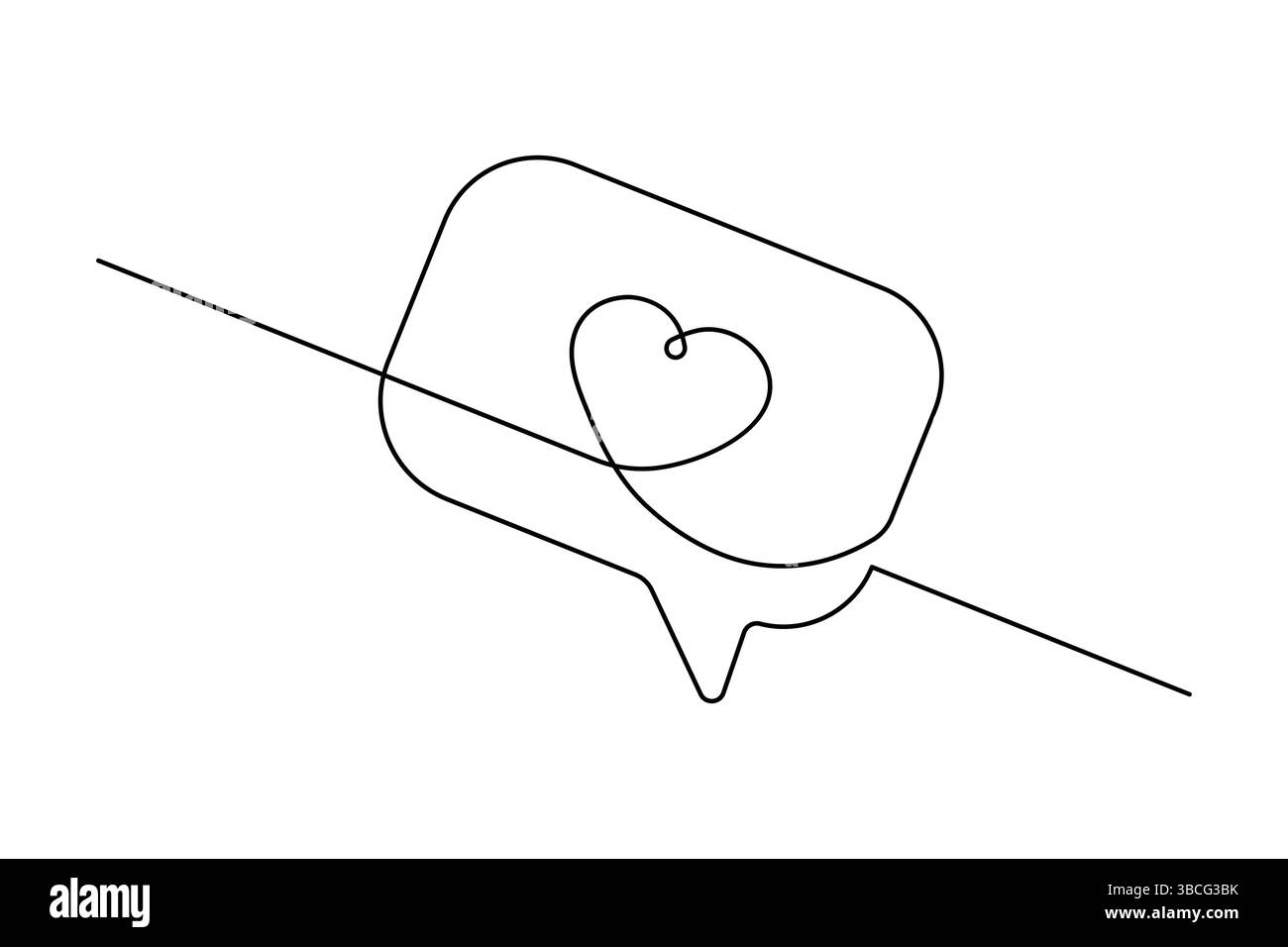 Forma a bolla vocale disegno continuo a linea singola di un'illustrazione vettoriale minimalista Illustrazione Vettoriale