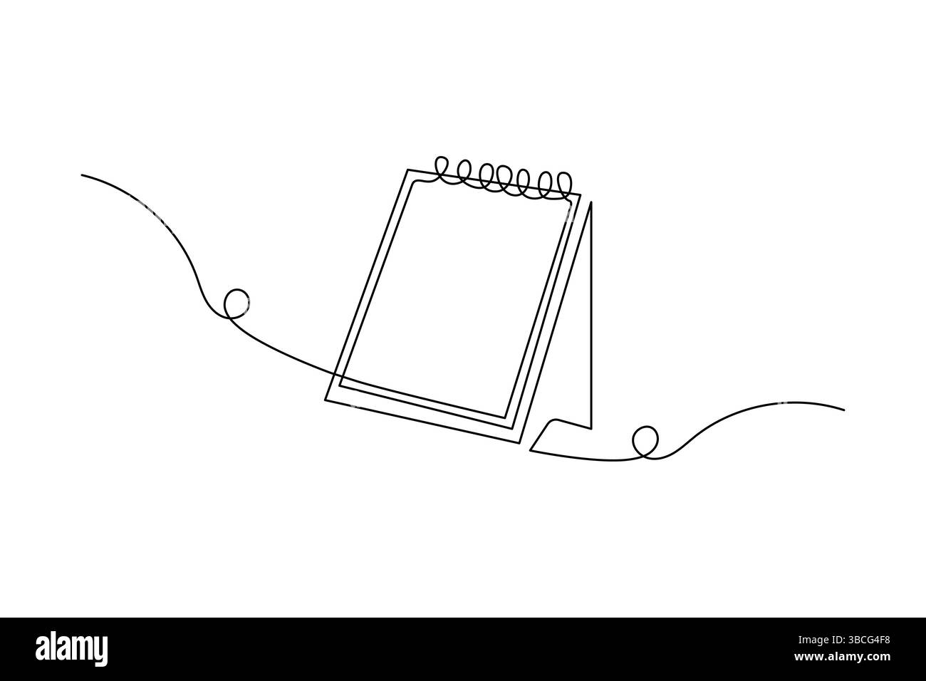 Disegno grafico continuo su una linea dell'icona vettoriale del calendario della tabella Illustrazione Vettoriale