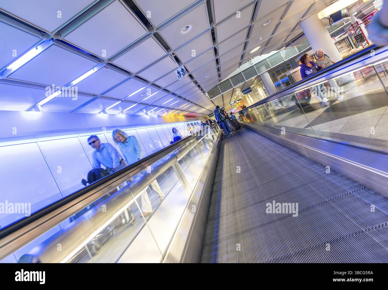 Tapis roulant, aeroporto, Monaco di Baviera, Germania, Europa Foto Stock