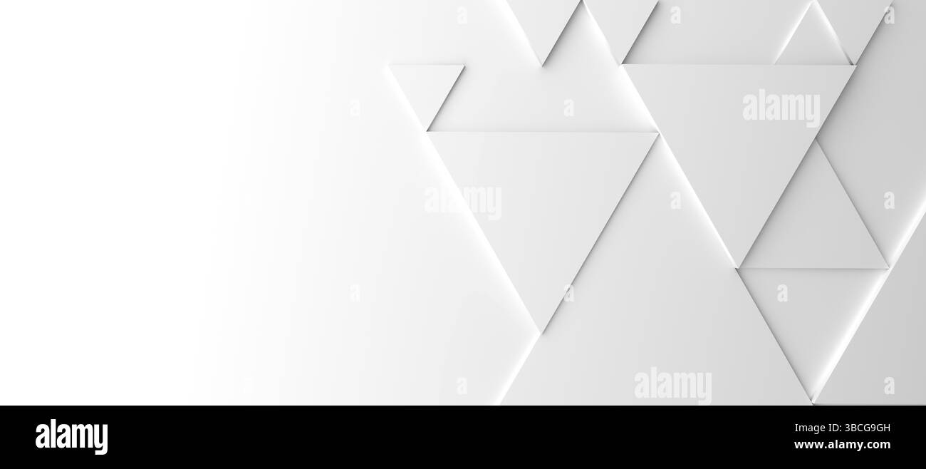 Astratto moderno sfondo a triangolo bianco con spazio per il testo, rendering 3d Foto Stock