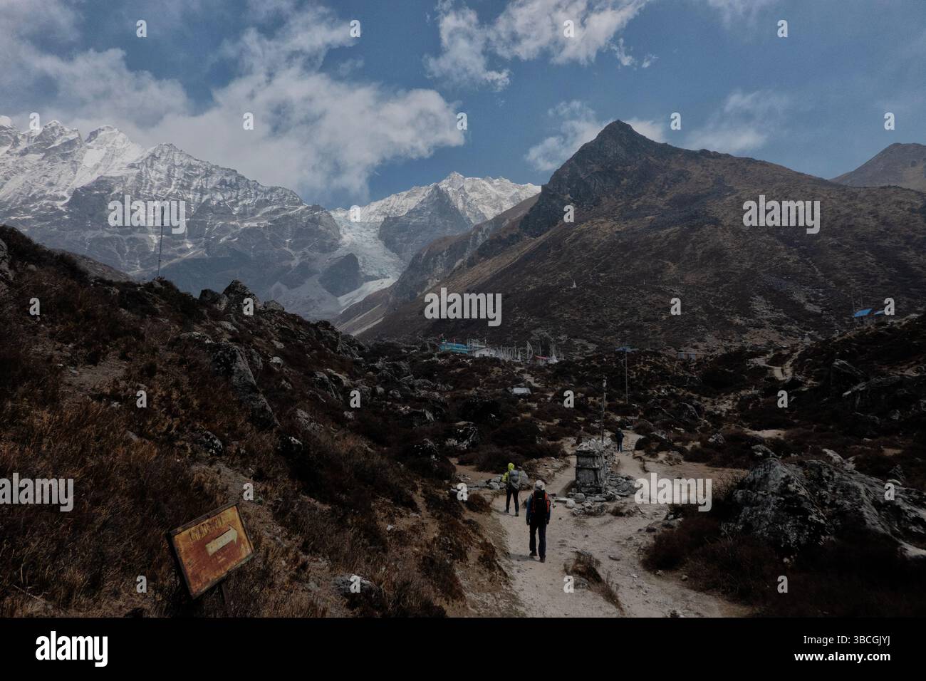 Vista di Ganja Himal, Kyanjin Gompa, Langtang National Park, Nepal Foto Stock