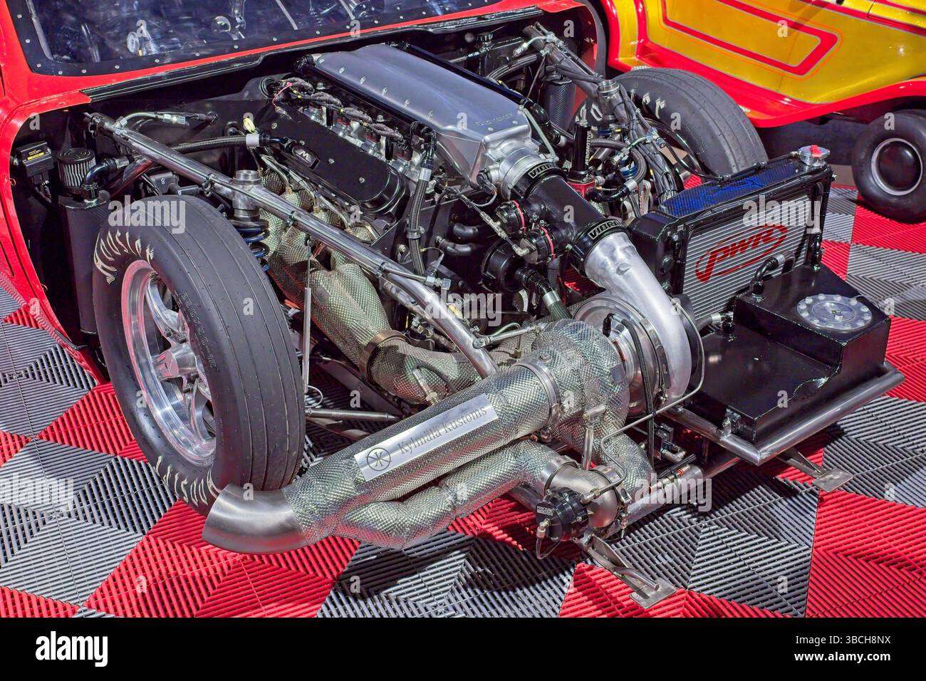 Pasila, Helsinki, Finlandia – 4 aprile. 2025: Kit-car Ferrari Motor (1970-80) auto all'Original American Car Show ACS25 Show a Helsinki Messukeskus. Foto Stock