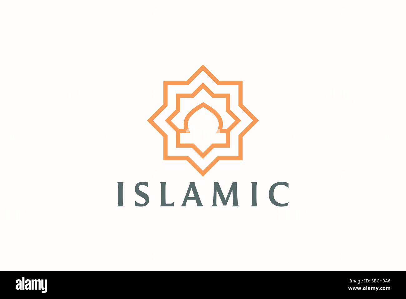 Icona Centro Islamico App Logo geometrico Illustrazione Vettoriale