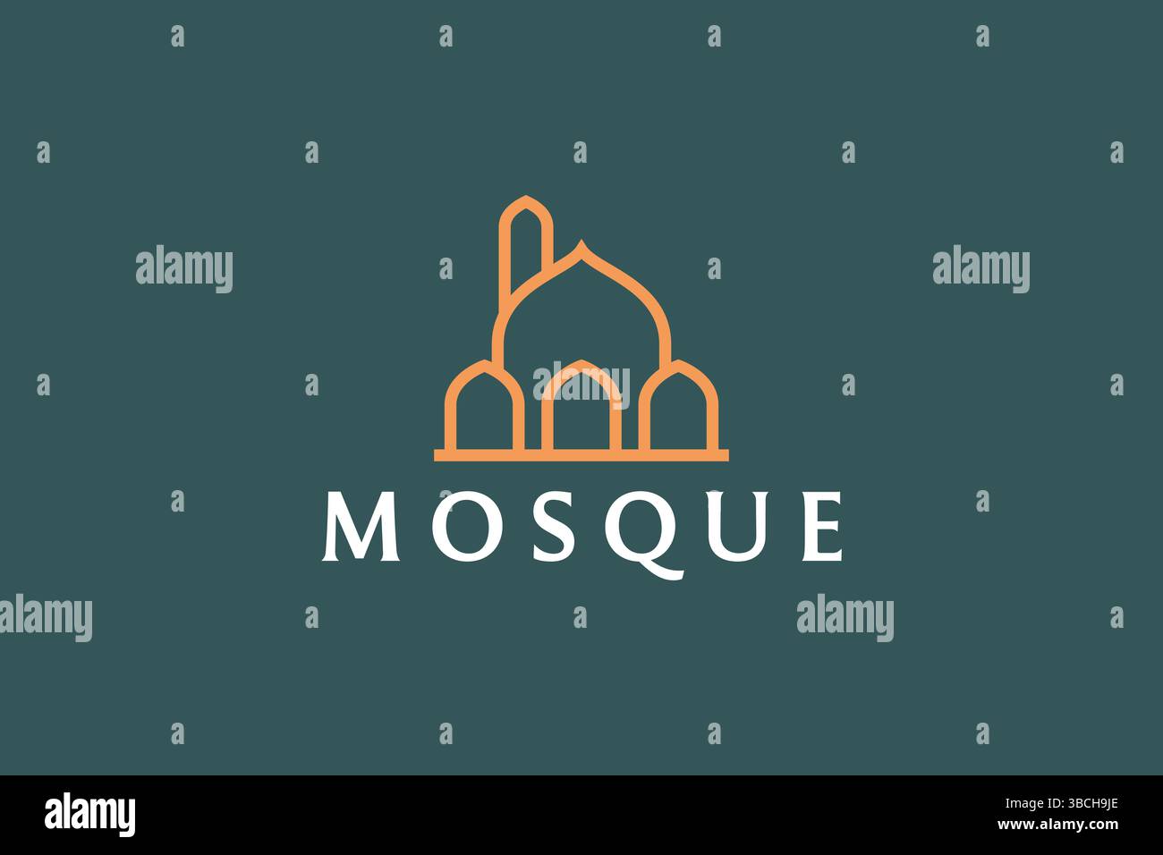 Design moderno con logo Mosque Illustrazione Vettoriale