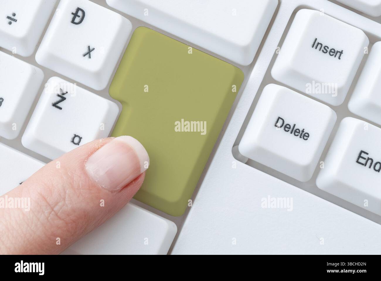 Typist creazione di documenti aziendali, Abstract velocità digitando idee Foto Stock