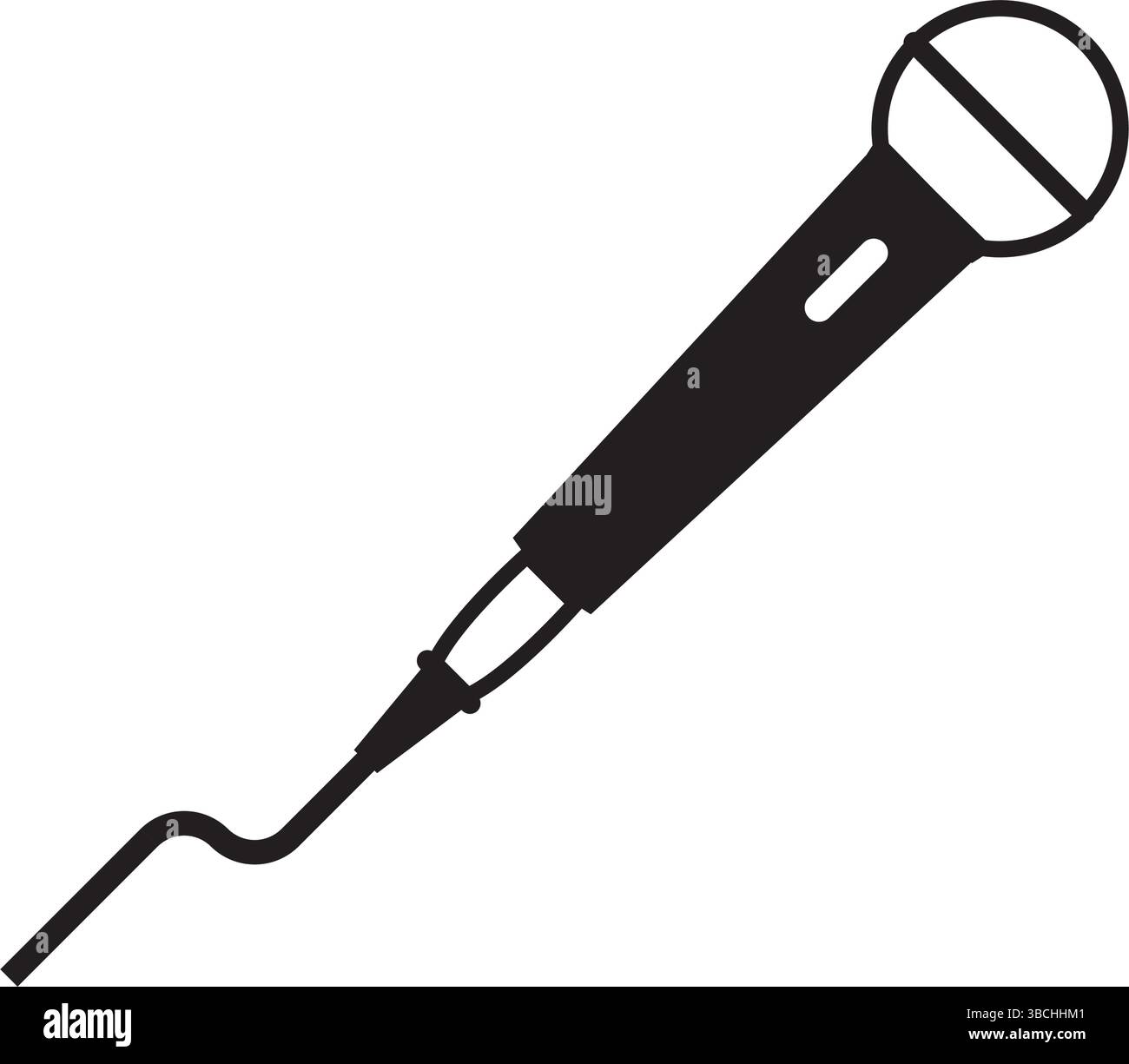 icona del microfono, design in stile glifo vettoriale Illustrazione Vettoriale