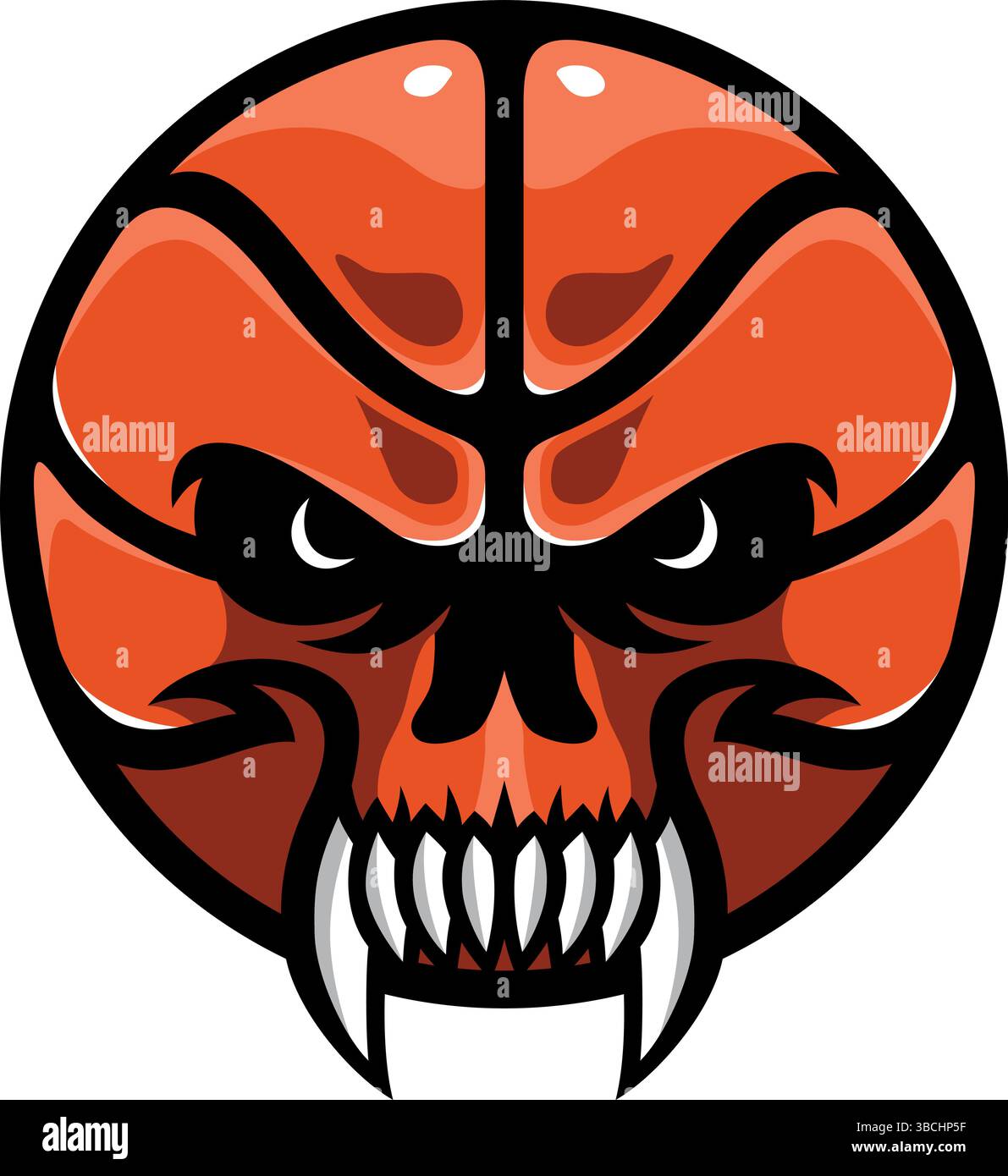 Immagine della pallacanestro a forma di teschio Illustrazione Vettoriale