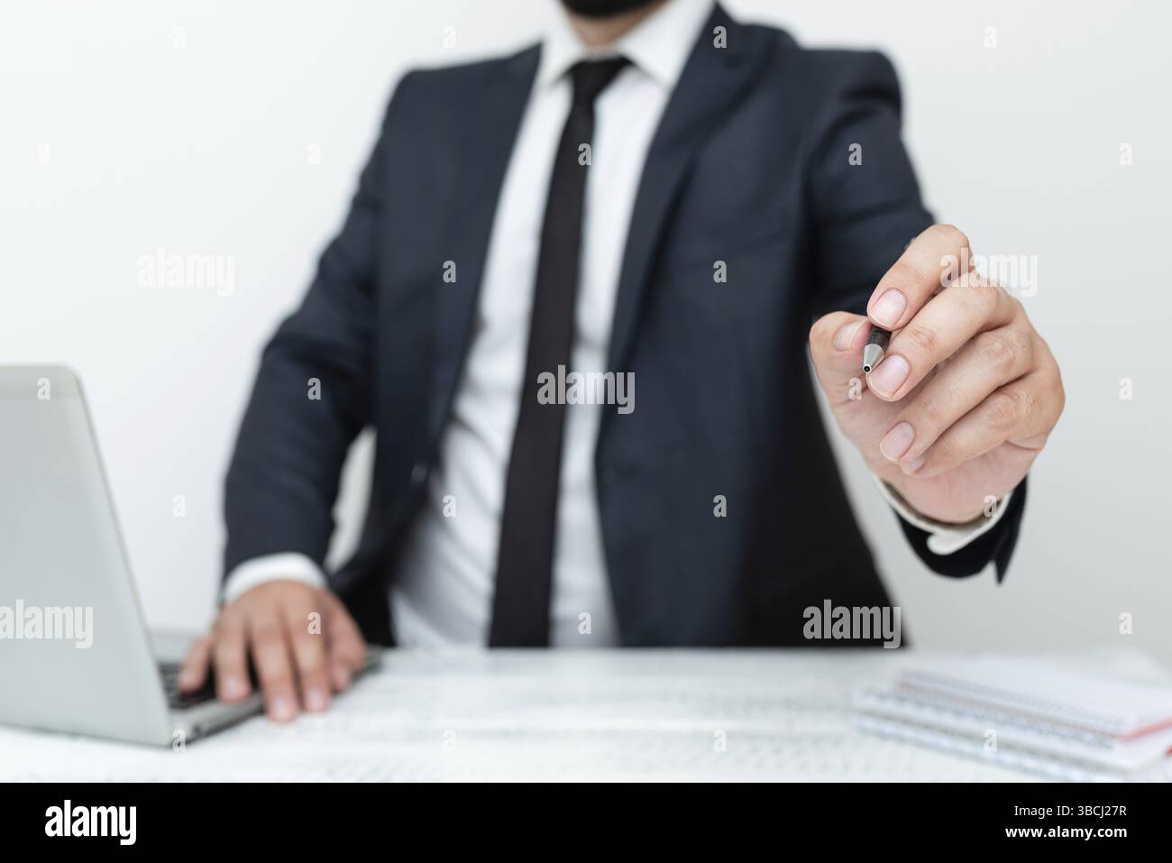 Ufficio remoto lavoro online Presentazione della tecnologia di comunicazione Foto Stock