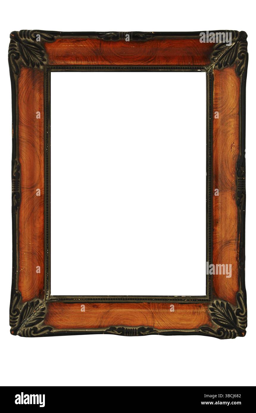 Cornice decorata in stile vintage in stile Art Nouveau, isolata Foto Stock